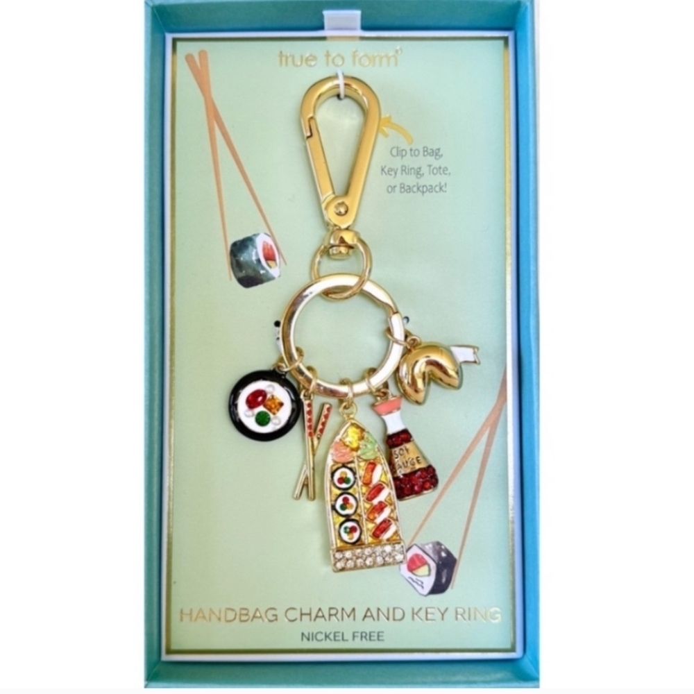 🤍🔹️True to Form🔹️ Sushi Dinner Date Key Chain Bag Charm